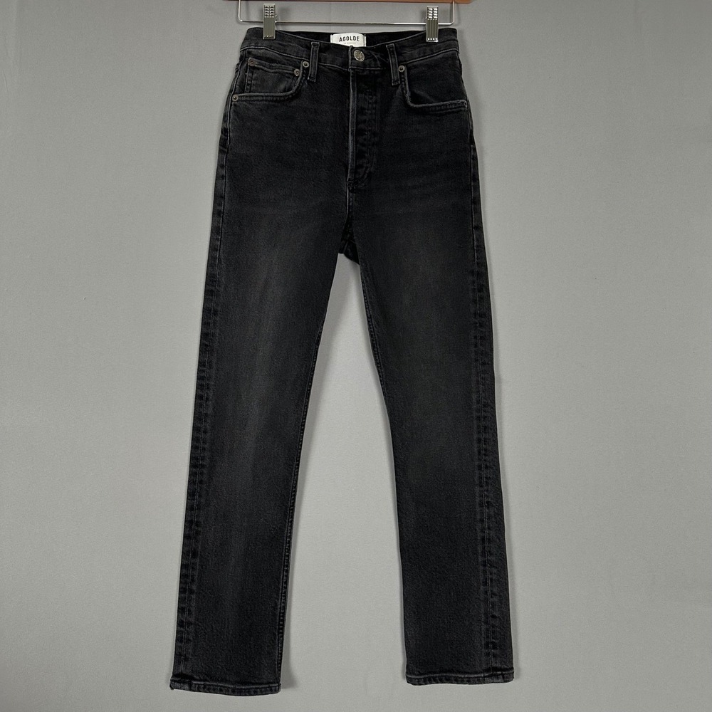 AGOLDE LA Riley High Rise Straight Crop Jeans in Panoramic size 24
